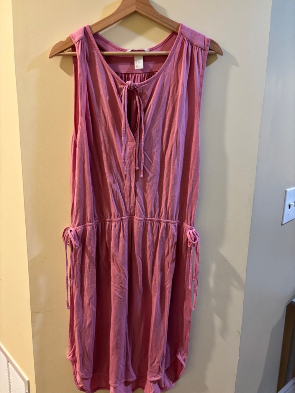 H&M Pink Sleeveless Tie-Front Mini Dress